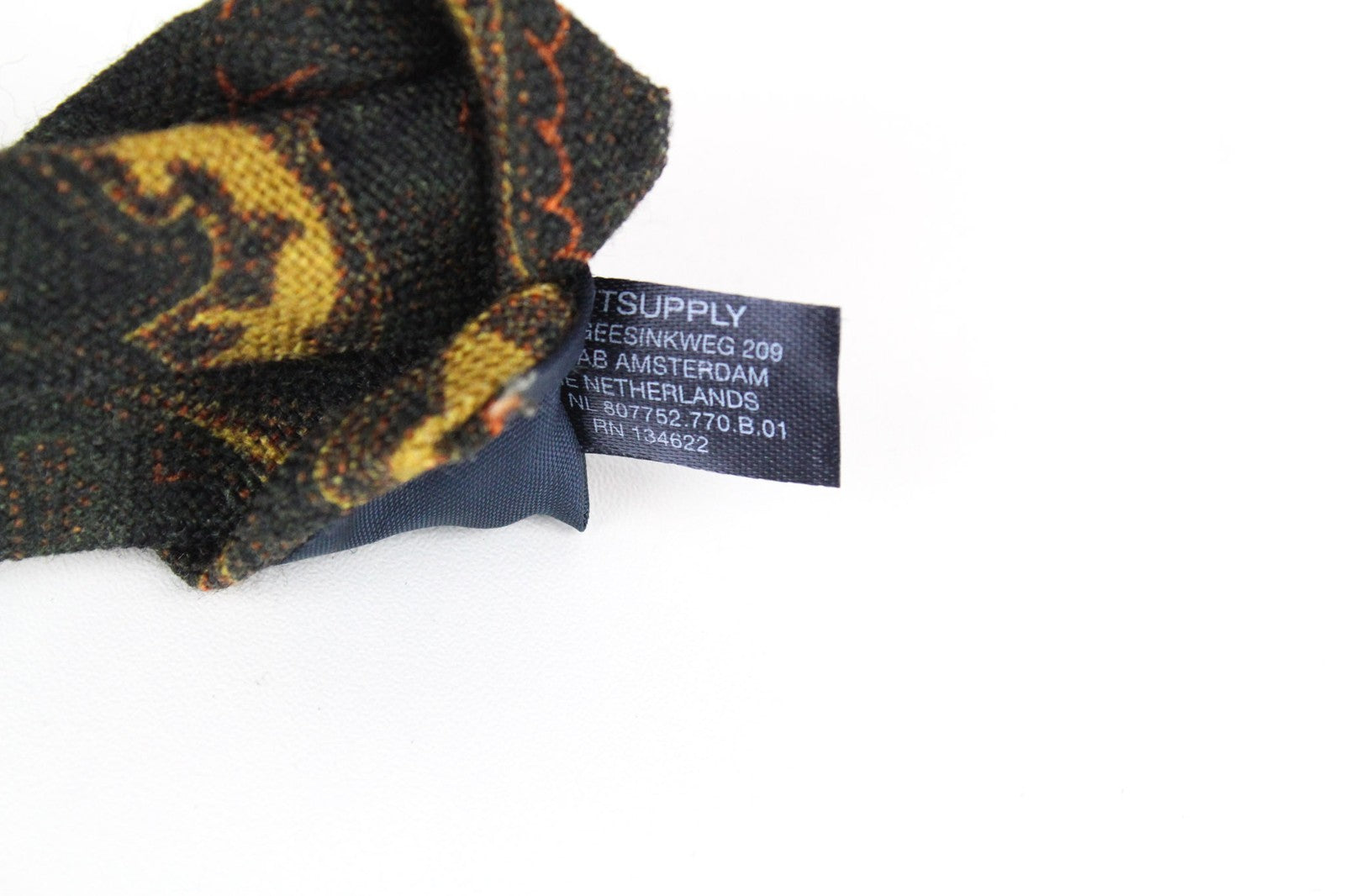 SUITSUPPLY Men Tie ~150 x 8 cm Dark Green Pure Wool Pointed-End Classic Patterns