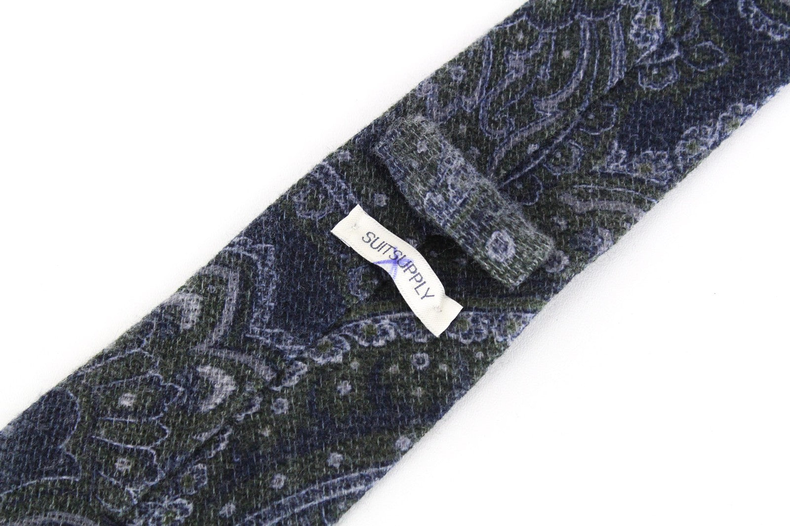 SUITSUPPLY Men Tie 150 x 8 cm Blue Wool Blend Pointed-End Oriental Patterned