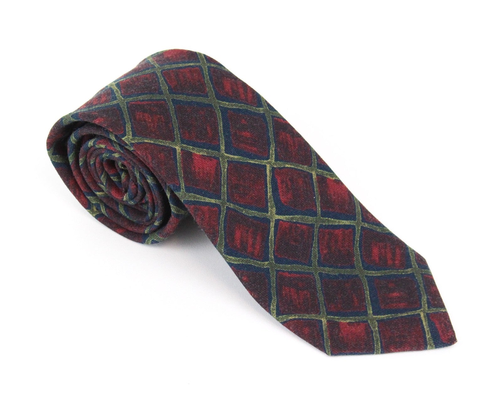 SUITSUPPLY Men Tie ~150 x 8 cm Red Blue Patterned Formal Pure Wool Pointed-End