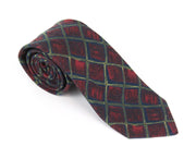 SUITSUPPLY Men Tie ~150 x 8 cm Red Blue Patterned Formal Pure Wool Pointed-End
