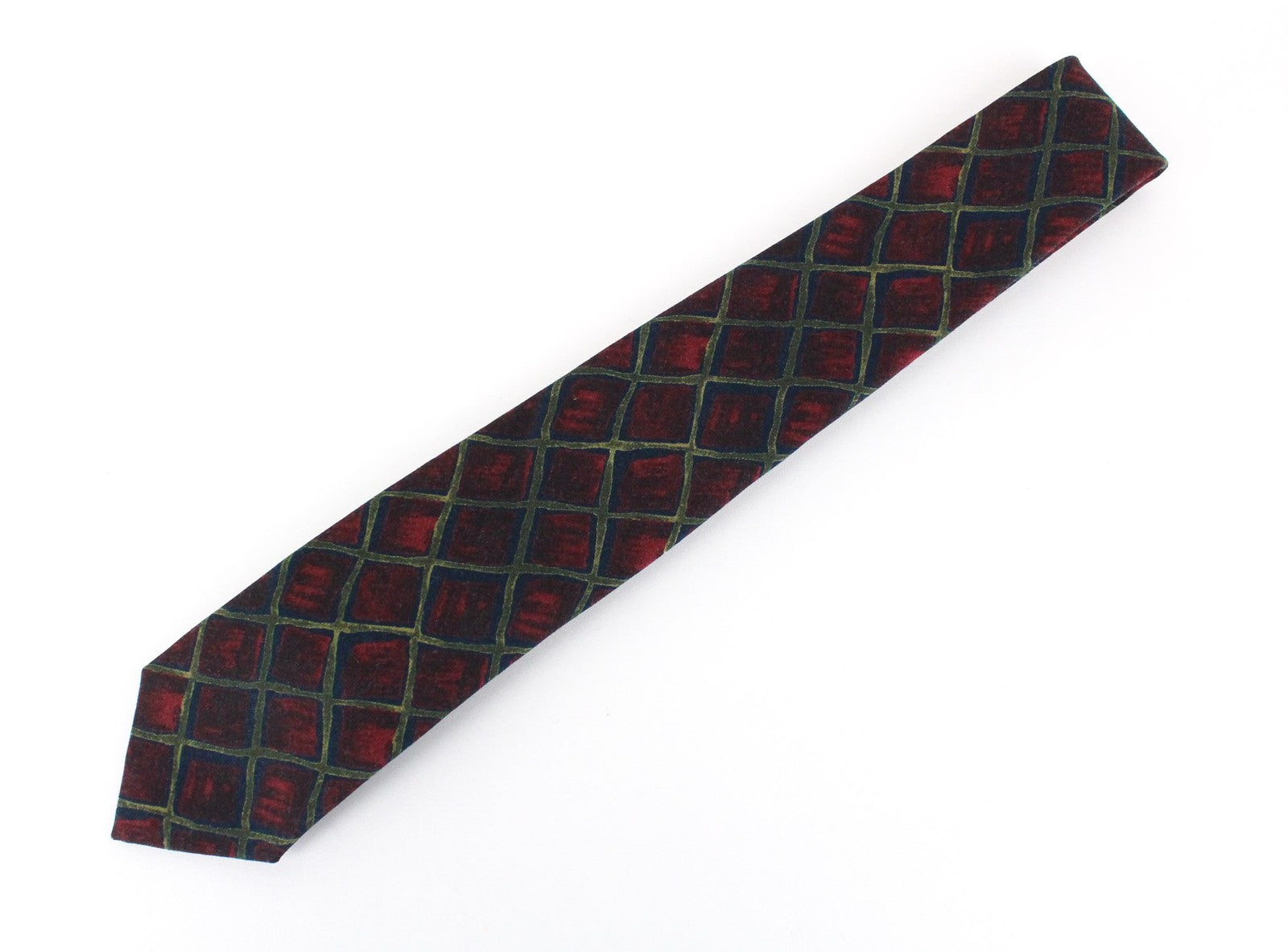 SUITSUPPLY Men Tie ~150 x 8 cm Red Blue Patterned Formal Pure Wool Pointed-End