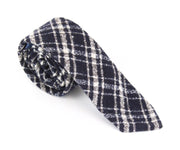 SUITSUPPLY Men Tie ~150 x 8 cm Navy Blue Wool Blend Pointed-End Checked Formal
