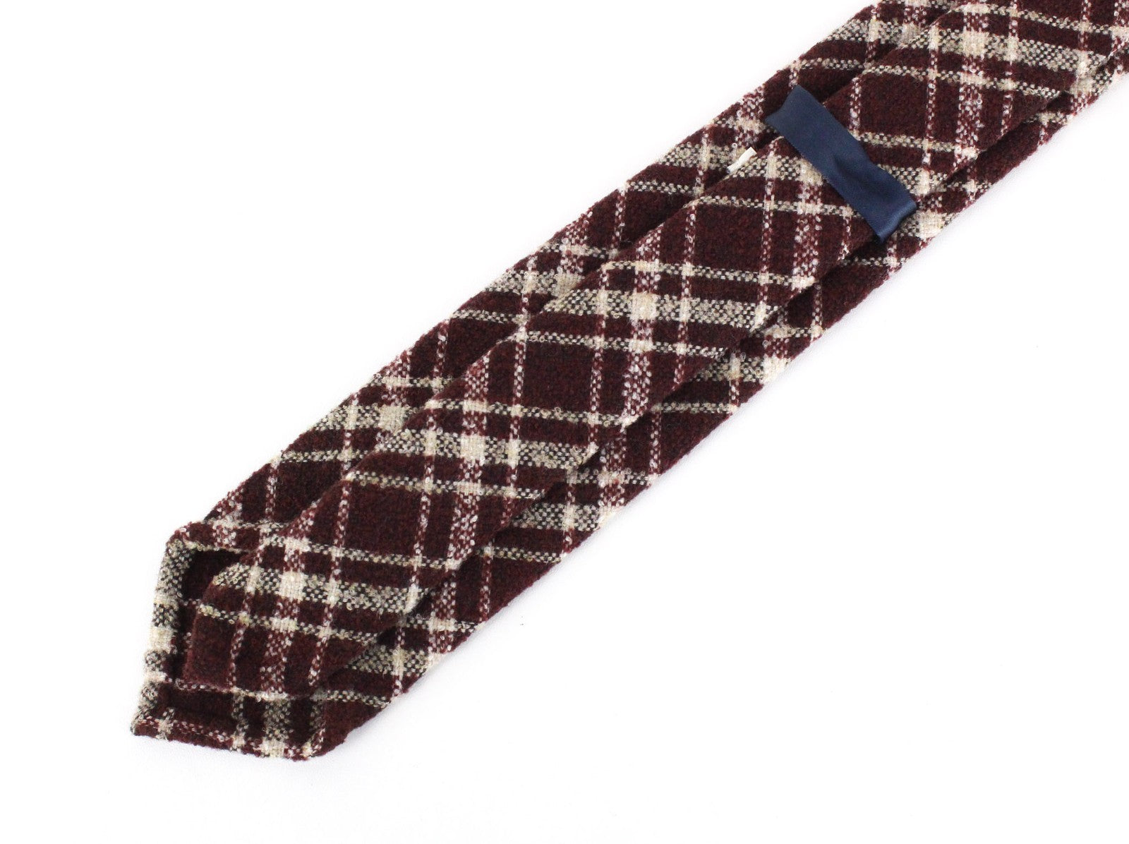 SUITSUPPLY Men Tie ~150 x 8 cm Dark Red Wool Blend Pointed-End Checked Formal