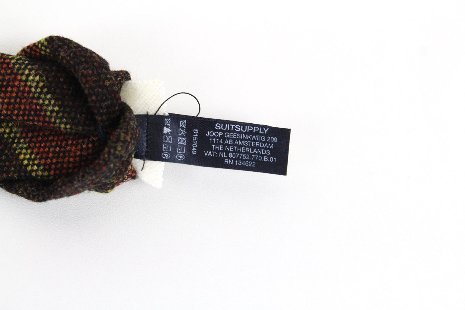 SUITSUPPLY Men Tie ~150 x 8 cm Brown Pure Wool Pointed-End Striped Classic