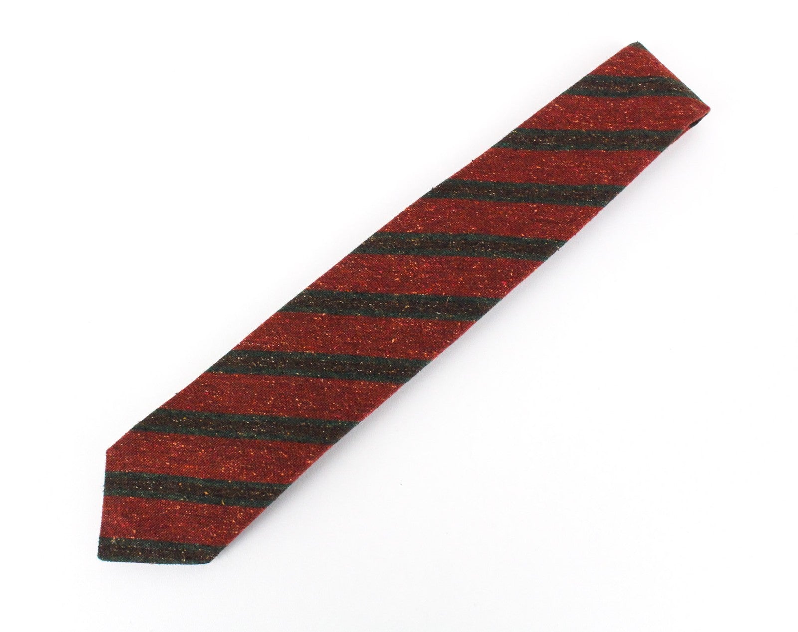 SUITSUPPLY Men Tie ~150 x 8 cm Red Wool Silk Blend Pointed-End Striped Classic