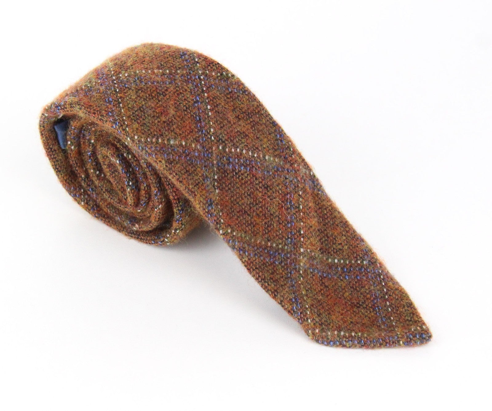 SUITSUPPLY Men Tie 150 x 8 cm Brown Wool Silk Blend Pointed-End Patterned Formal