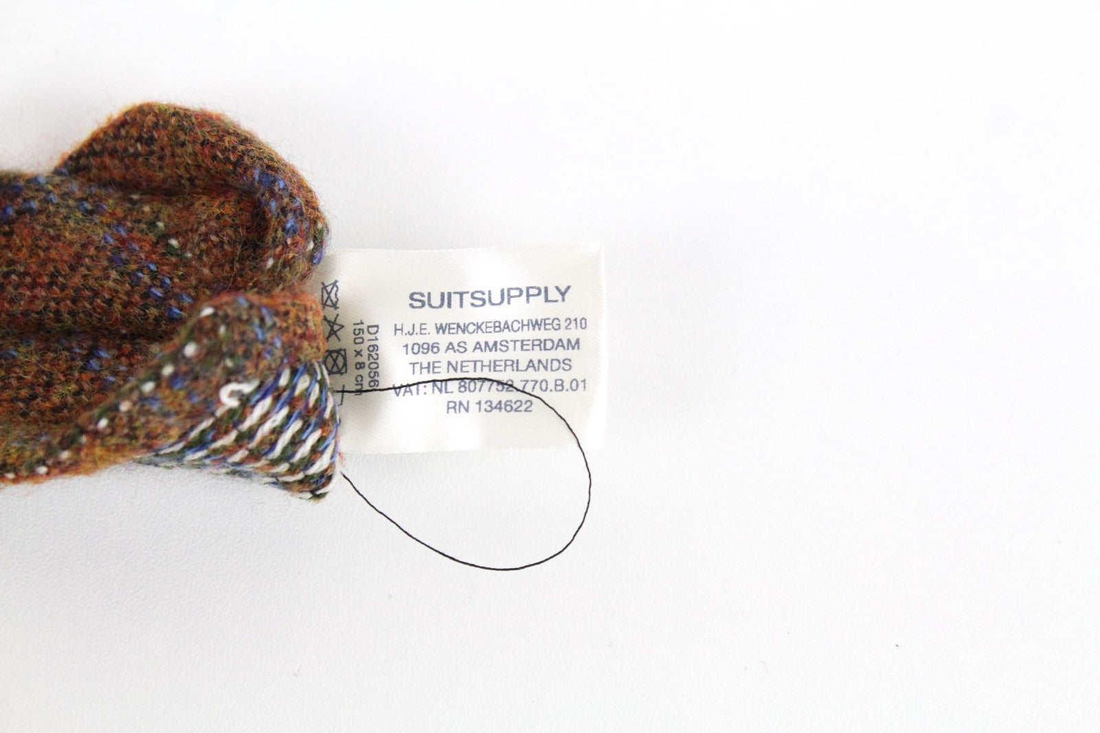 SUITSUPPLY Men Tie 150 x 8 cm Brown Wool Silk Blend Pointed-End Patterned Formal