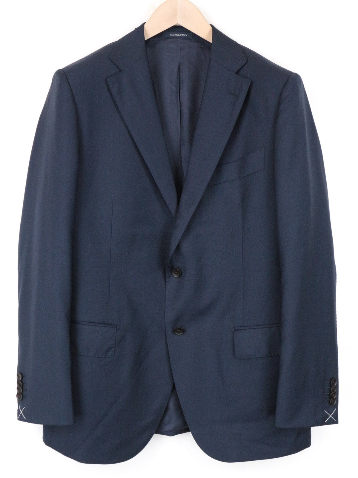 SUITSUPPLY Lazio Men Suit UK42R Pure Wool S110 2-Piece Blue Slim Cut Formal