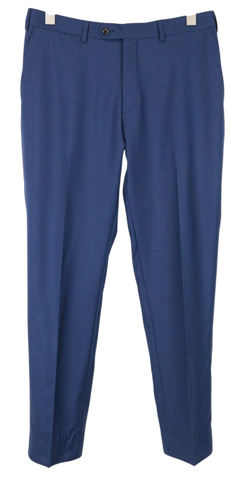 SUITSUPPLY Lazio Men Suit UK40L Melange Wool S110 Formal 2-Piece Blue Slim Cut