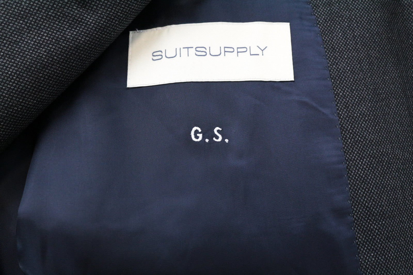 SUITSUPPLY La Spalla Men Suit UK46R Birdseye Check 2-Piece Grey Slim Wool S130