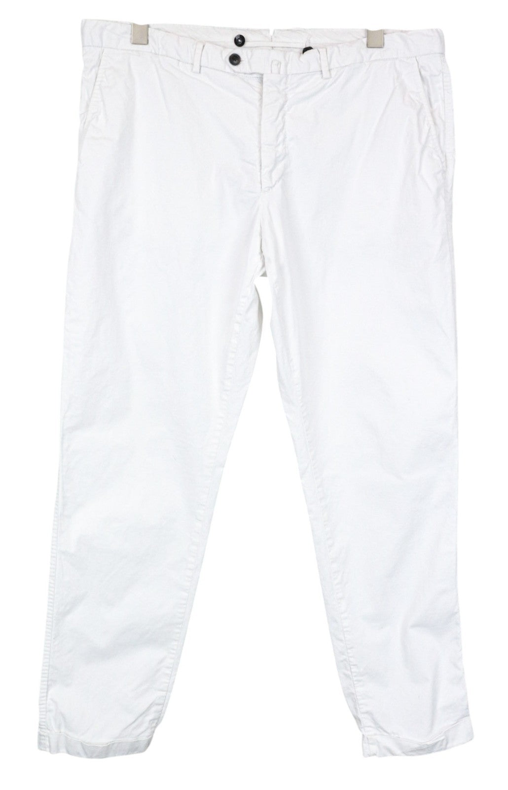 SUITSUPPLY Men Trousers UK42 White Slim Cut Chino Stretch Classic Cotton Blend