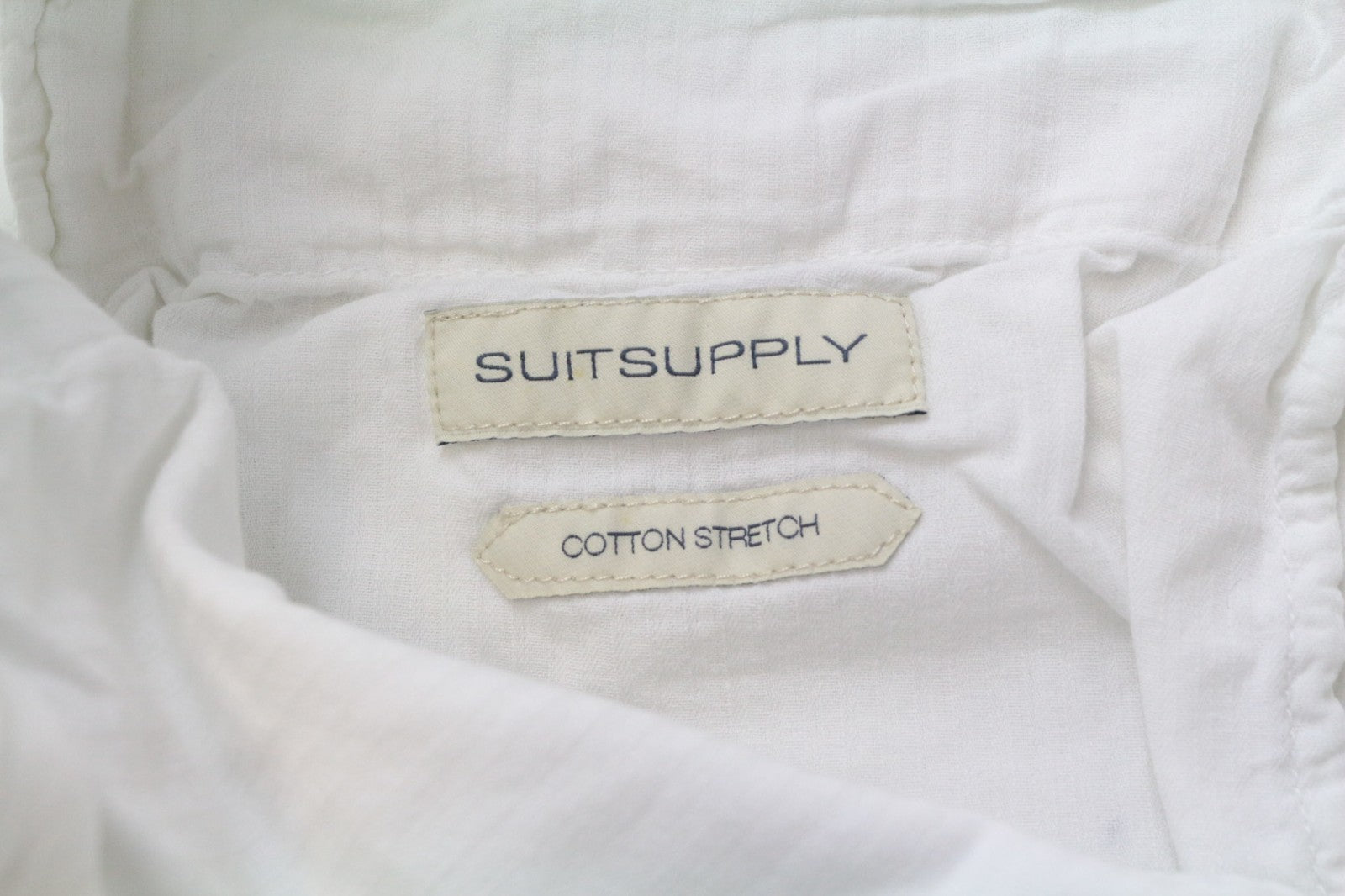 SUITSUPPLY Men Trousers UK42 White Slim Cut Chino Stretch Classic Cotton Blend