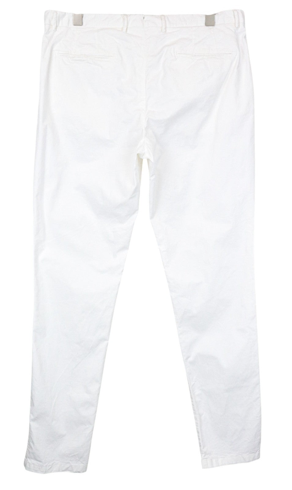 SUITSUPPLY Porto Novo Men Trousers UK38R White Slim Flat-Front Chino Stretch