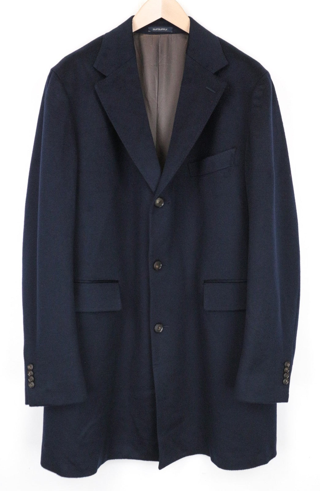 SUITSUPPLY Vicenza Men Coat UK52S Jort Navy Pure Circular Cashmere Mid-Length