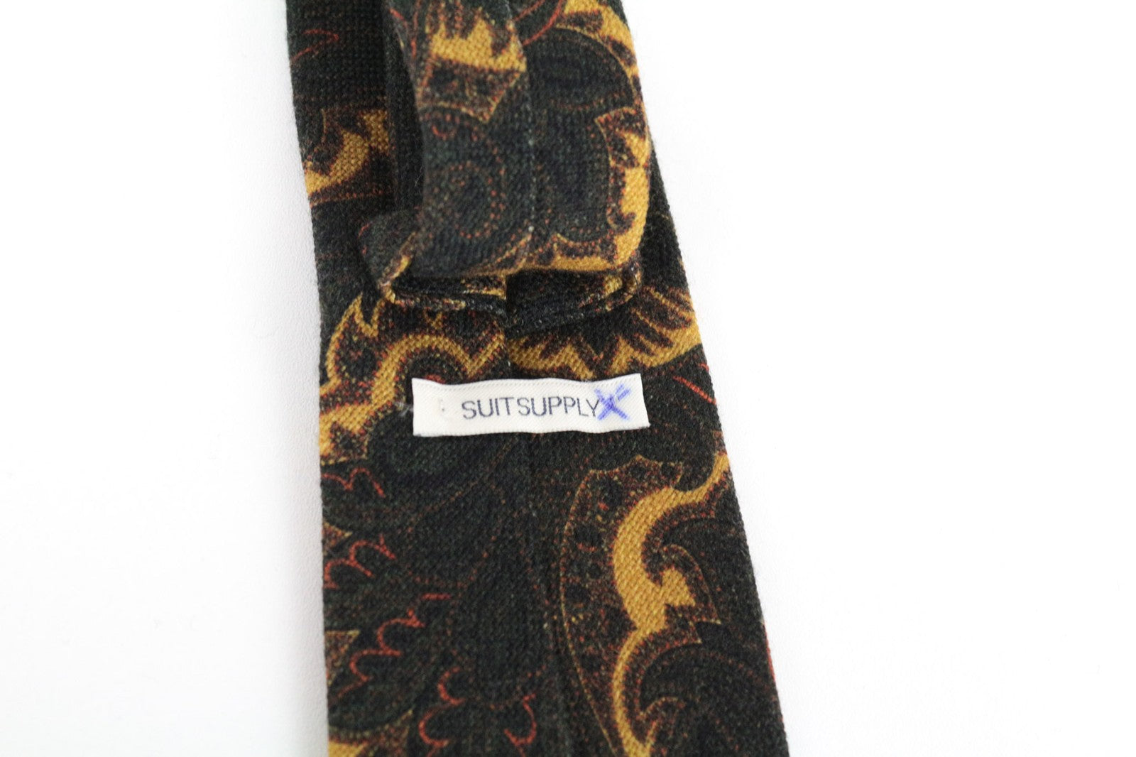SUITSUPPLY Men Tie 147 x 8 cm Graphic Brown Melange Wool Pointed-End Formal