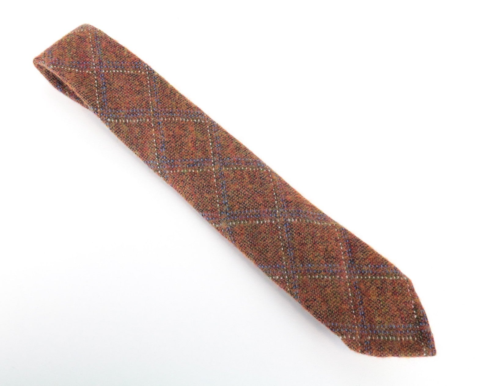 SUITSUPPLY Men Tie 150 x 8 cm Checked Brown Melange Pointed-End Formal Knit