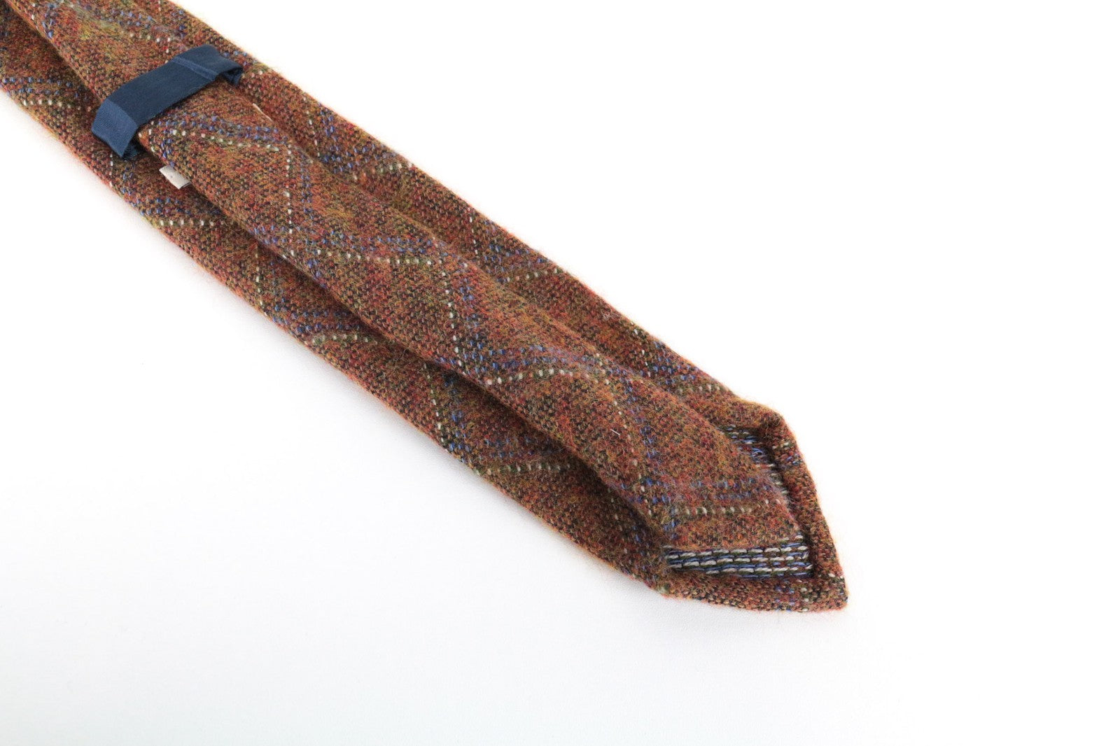 SUITSUPPLY Men Tie 150 x 8 cm Checked Brown Melange Pointed-End Formal Knit