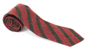 SUITSUPPLY Men Tie 148 x 8 cm Striped Red Melange Silk Wool Cotton Blend Formal