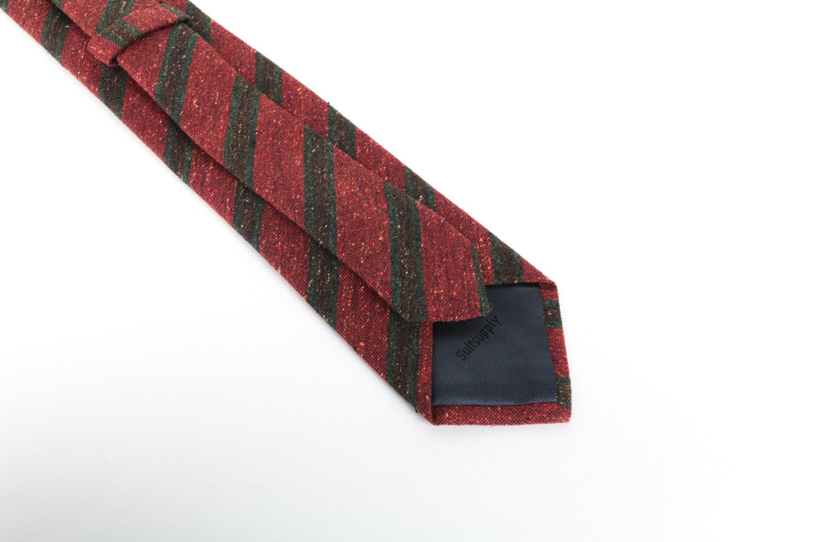 SUITSUPPLY Men Tie 148 x 8 cm Striped Red Melange Silk Wool Cotton Blend Formal