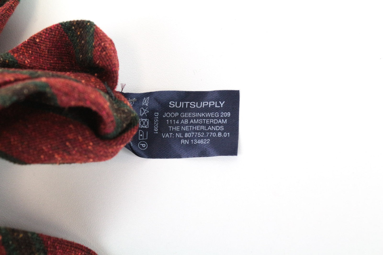SUITSUPPLY Men Tie 148 x 8 cm Striped Red Melange Silk Wool Cotton Blend Formal