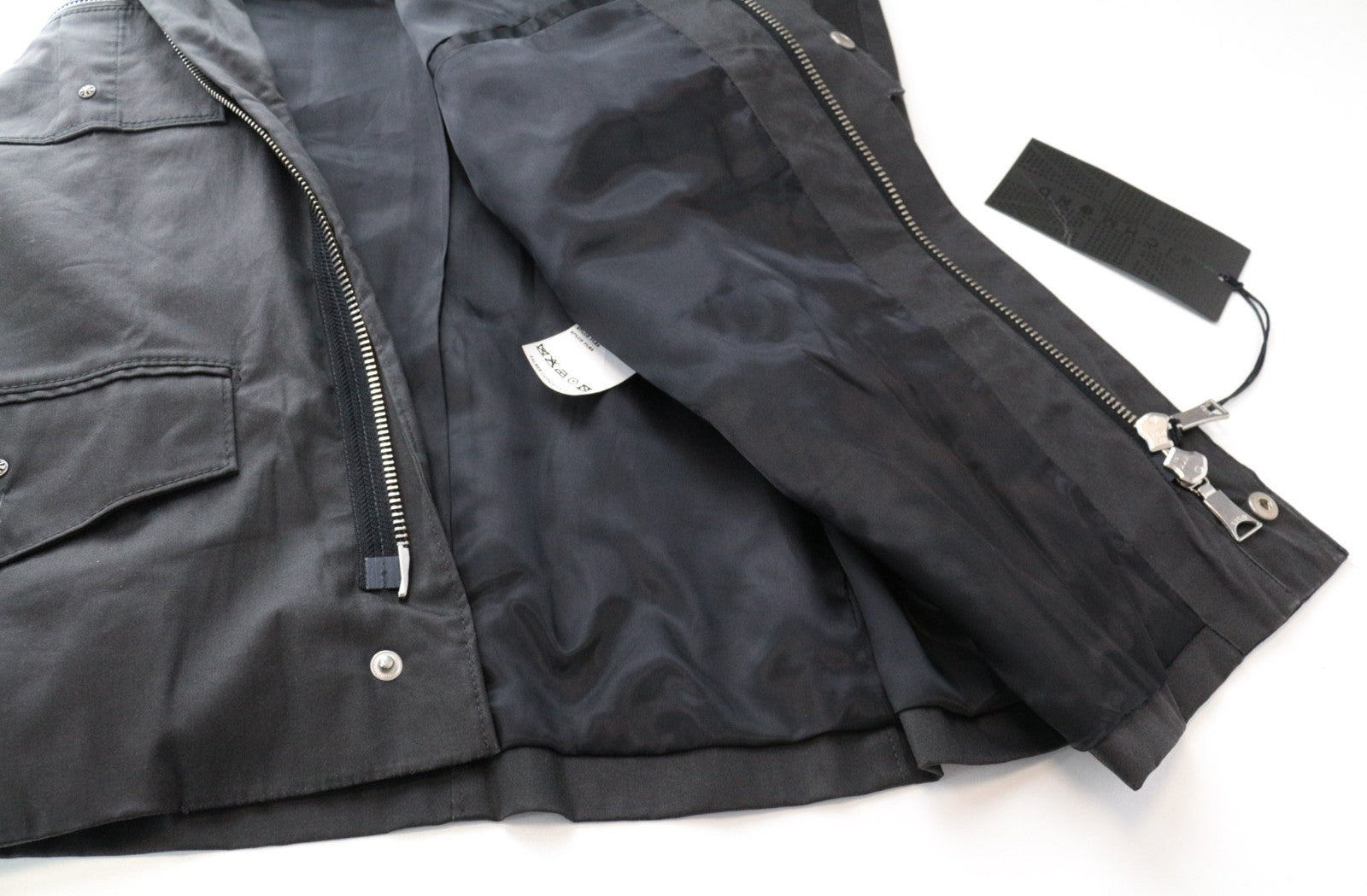 RICHMOND Men Jacket 48 M Black Cotton Stretch Single-Breasted Long Sleeved
