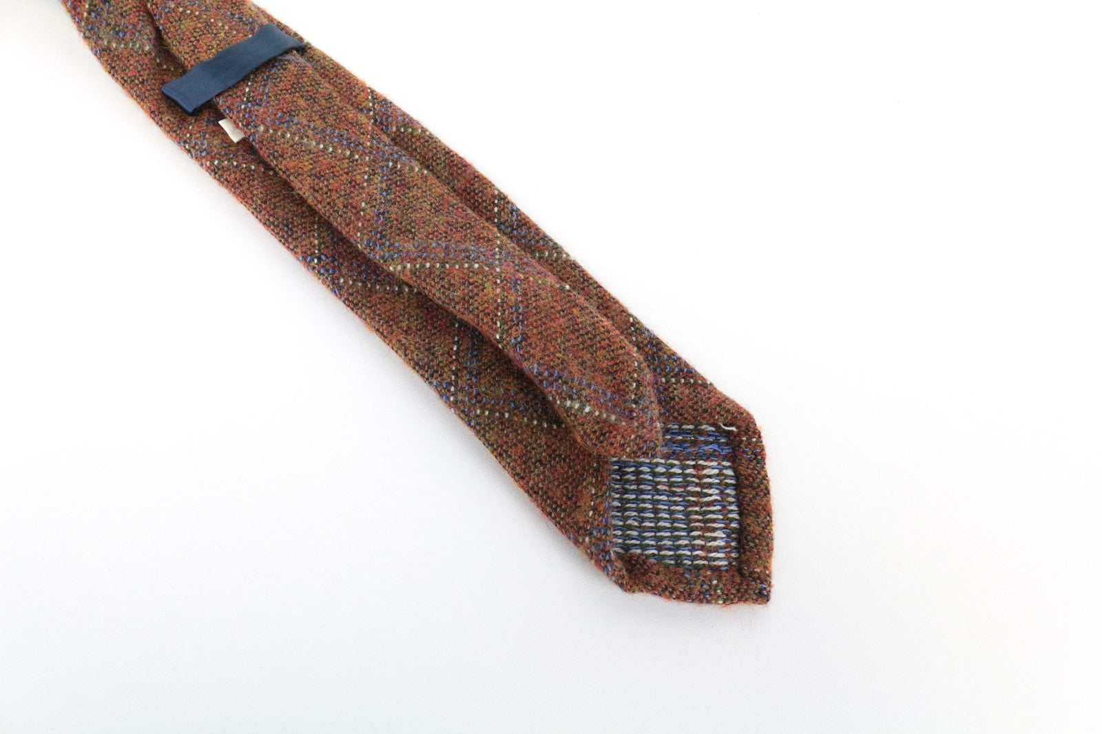 SUITSUPPLY Men Tie 150 x 8 cm Orange Brown Pointed-End Patterned Wool Silk Blend
