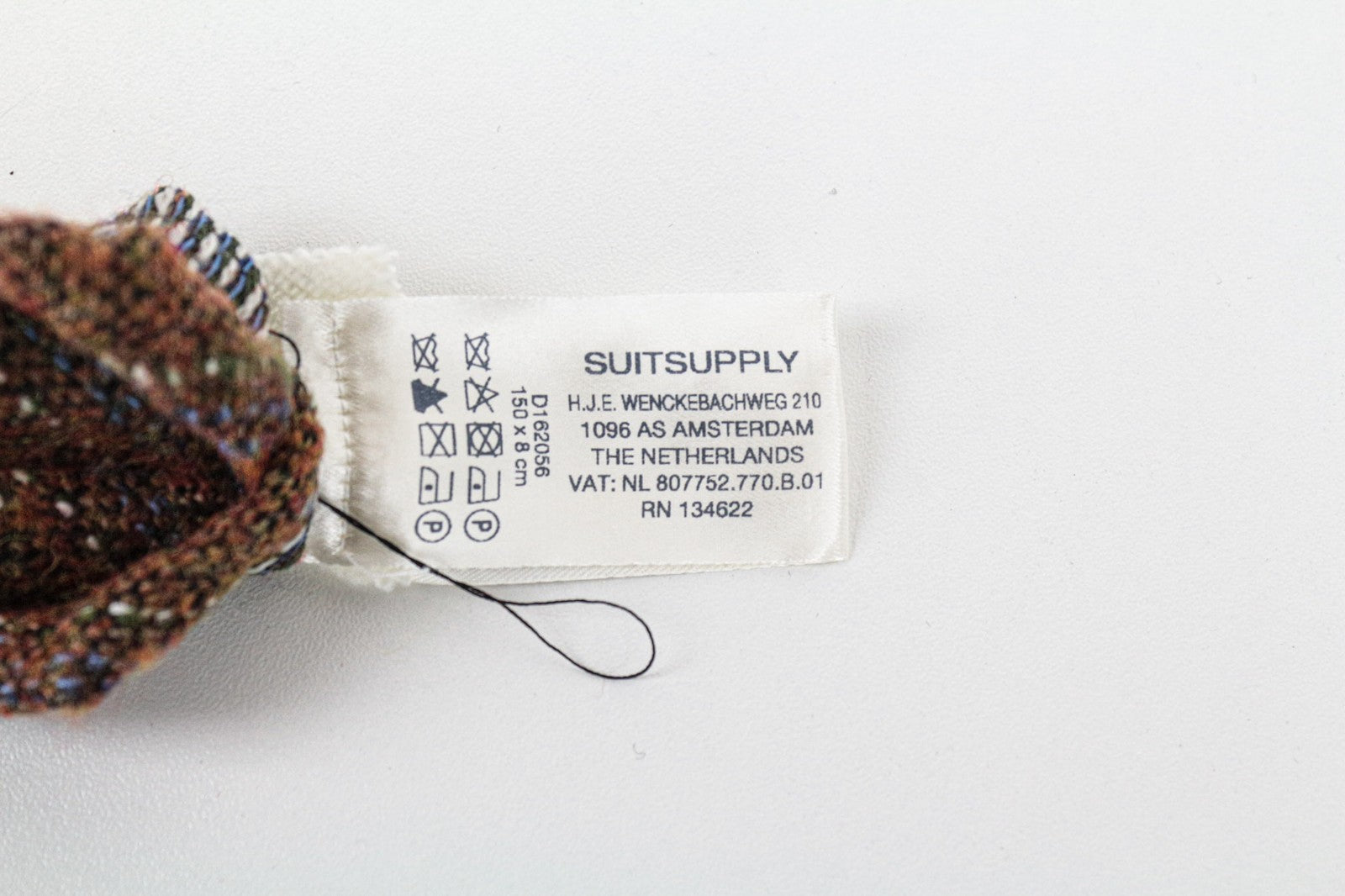 SUITSUPPLY Men Tie 150 x 8 cm Orange Brown Pointed-End Patterned Wool Silk Blend