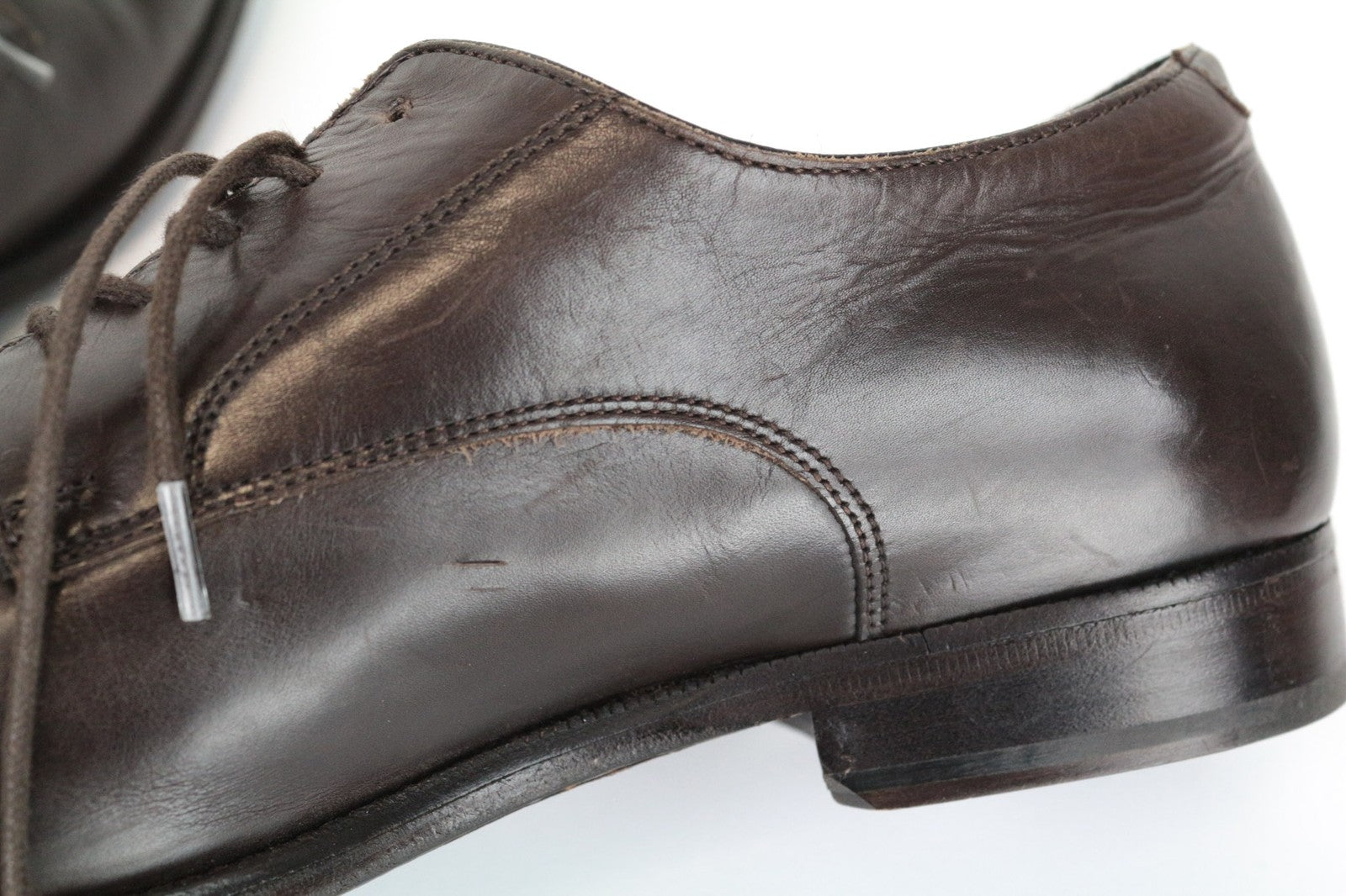 SUITSUPPLY Men Casual Shoes EU41.5 Brown Low-Top Genuine Leather Laced Classic