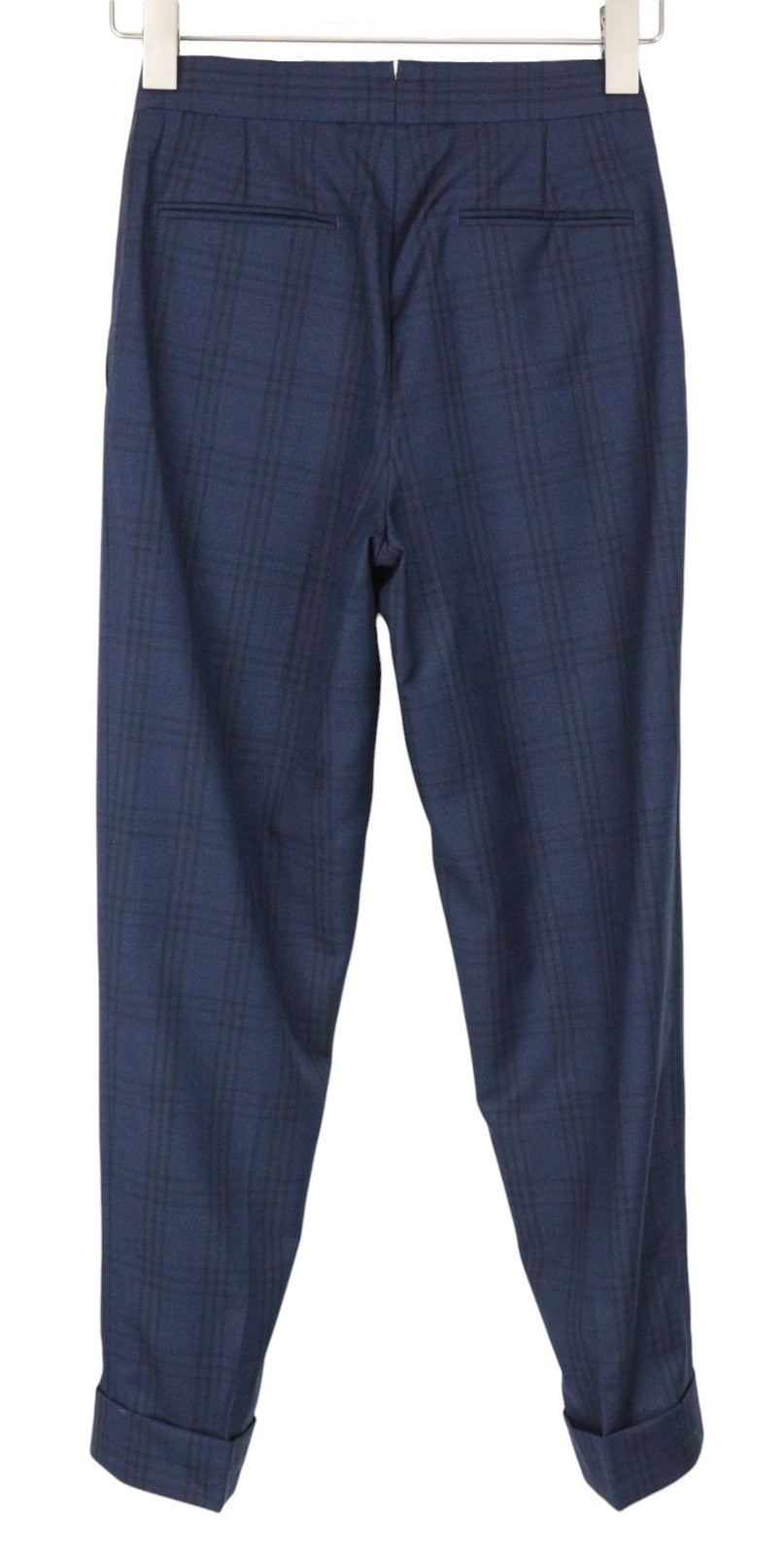 SUITSUPPLY La Spalla Men Suit UK30R Blue 2-Piece Slim Check Two-Row S130 Wool