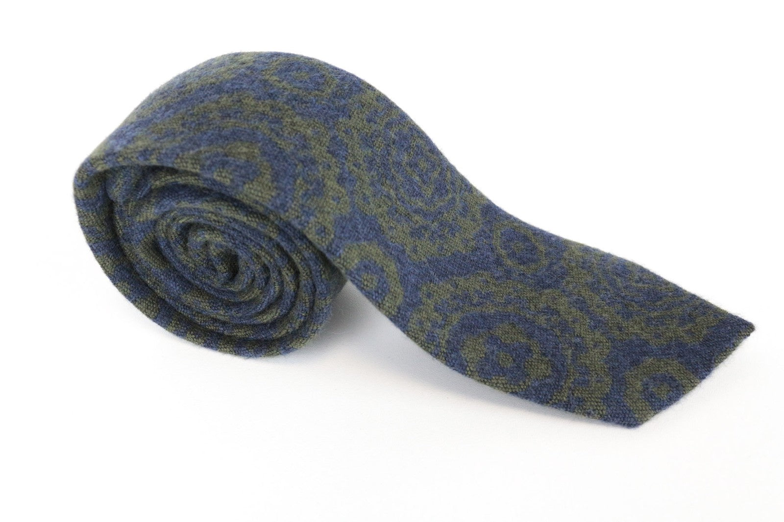SUITSUPPLY Men Tie 150 x 8 cm Blue Pointed-End Graphic Wool Silk Mix Melange