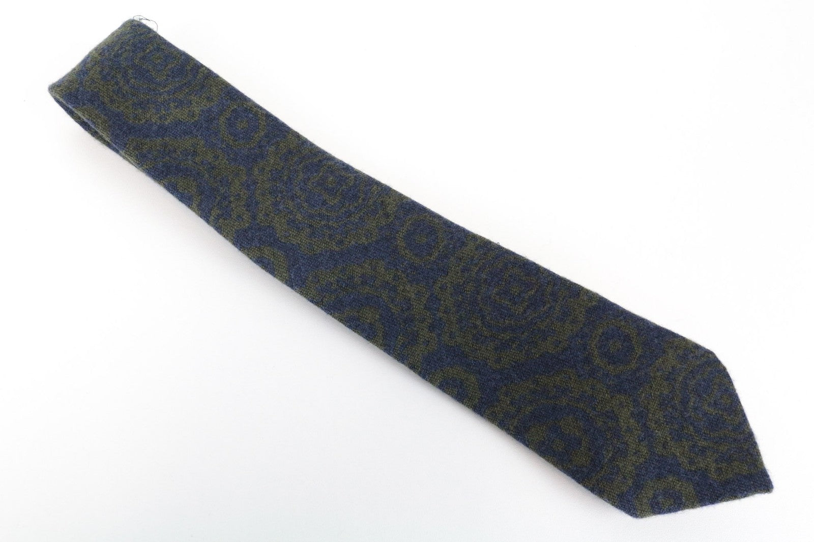SUITSUPPLY Men Tie 150 x 8 cm Blue Pointed-End Graphic Wool Silk Mix Melange