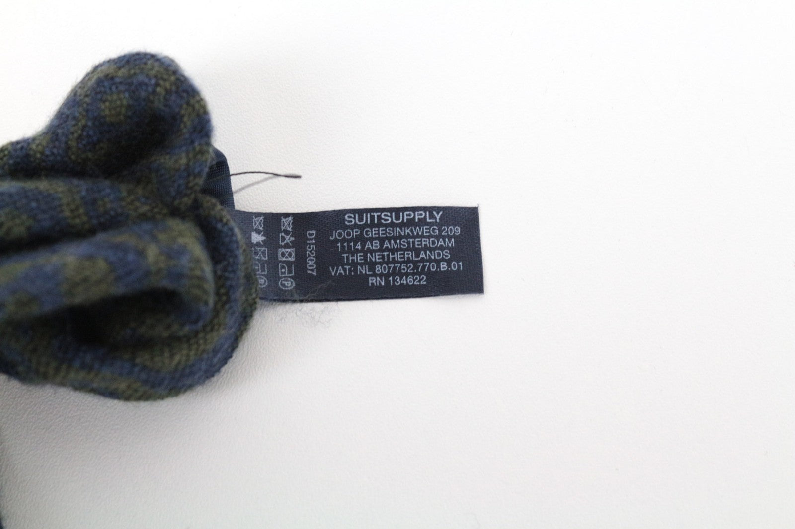 SUITSUPPLY Men Tie 150 x 8 cm Blue Pointed-End Graphic Wool Silk Mix Melange