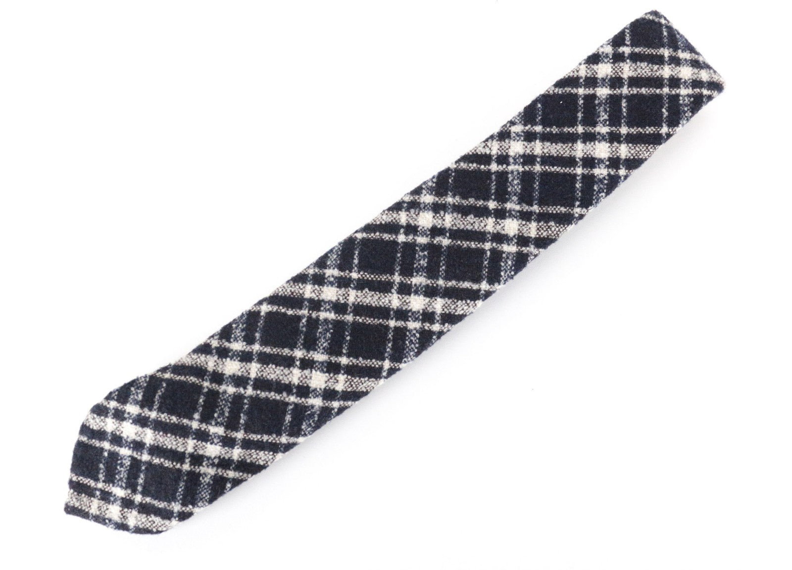 SUITSUPPLY Men Tie 150 x 8 cm Navy Pointed-End Wool Blend Checked Pattern