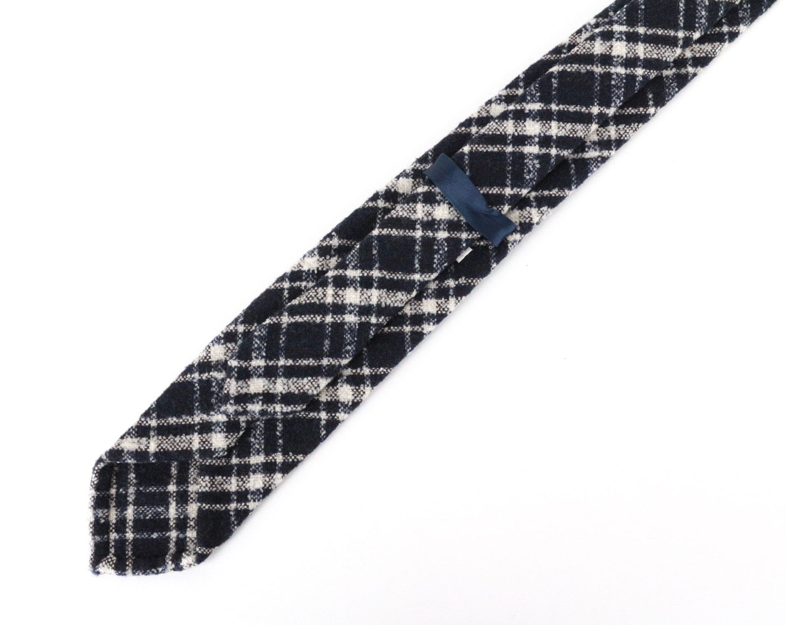 SUITSUPPLY Men Tie 150 x 8 cm Navy Pointed-End Wool Blend Checked Pattern