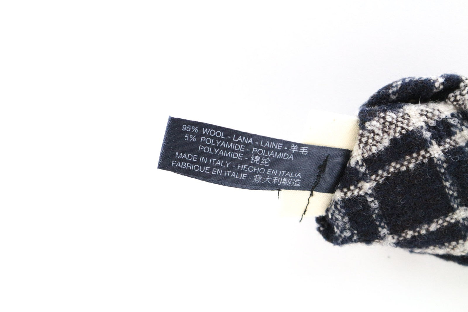 SUITSUPPLY Men Tie 150 x 8 cm Navy Pointed-End Wool Blend Checked Pattern