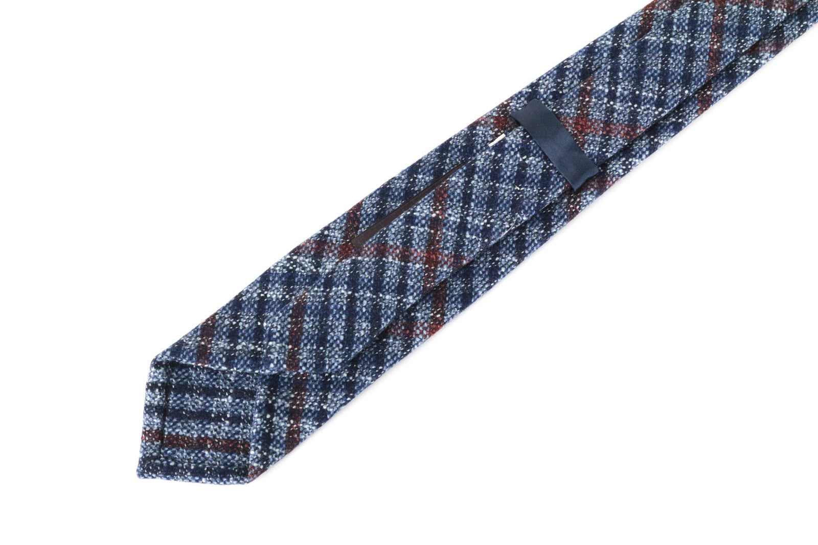 SUITSUPPLY Men Tie 150 x 8 cm Blue Pointed-End Wool Silk Checked Pattern