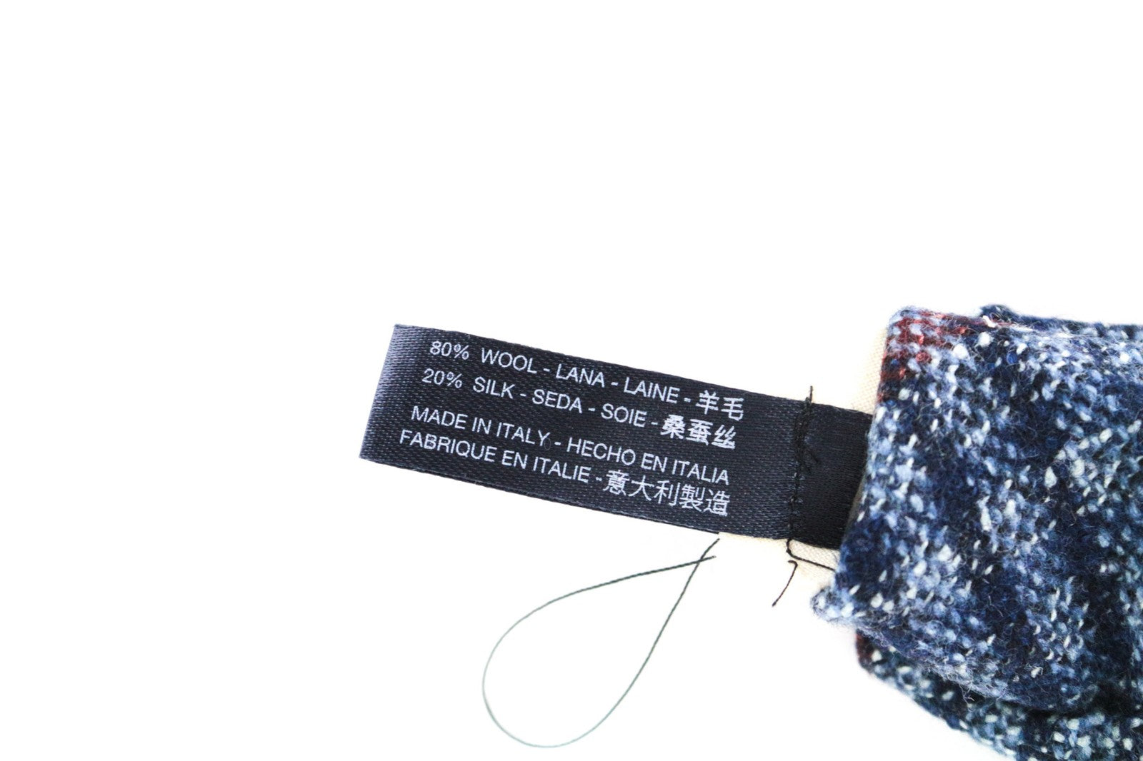 SUITSUPPLY Men Tie 150 x 8 cm Blue Pointed-End Wool Silk Checked Pattern