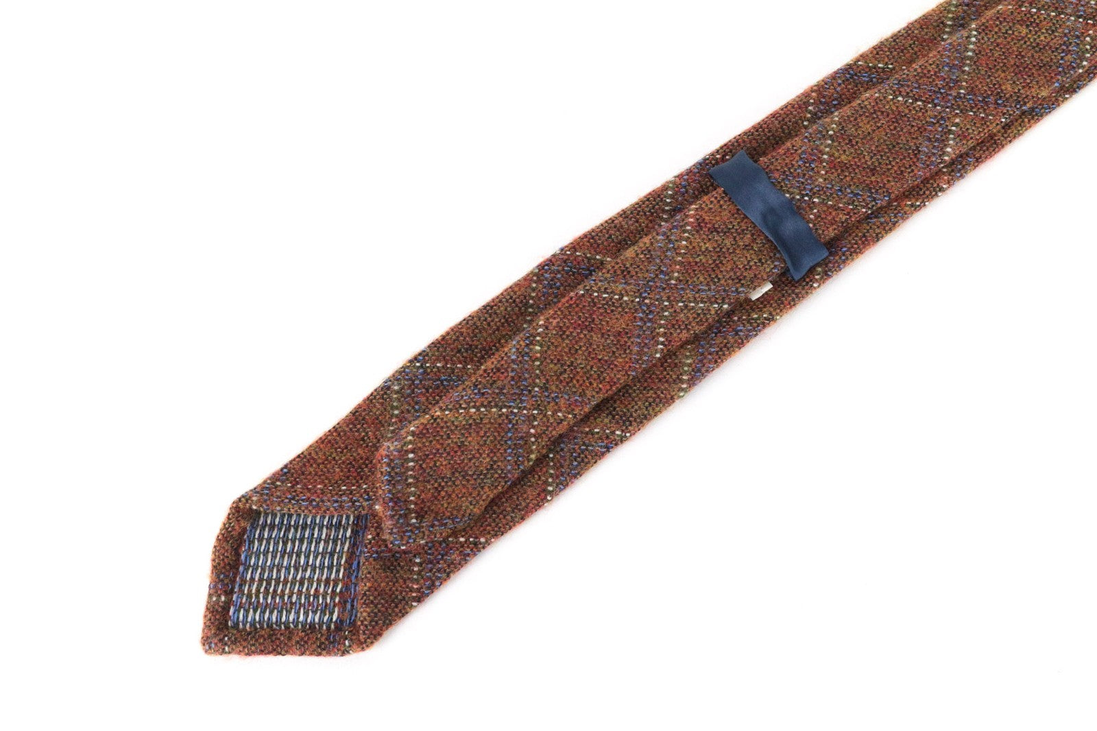 SUITSUPPLY Men Tie 150 x 8 cm Brown Pointed-End Wool Silk Blend Checked Classic