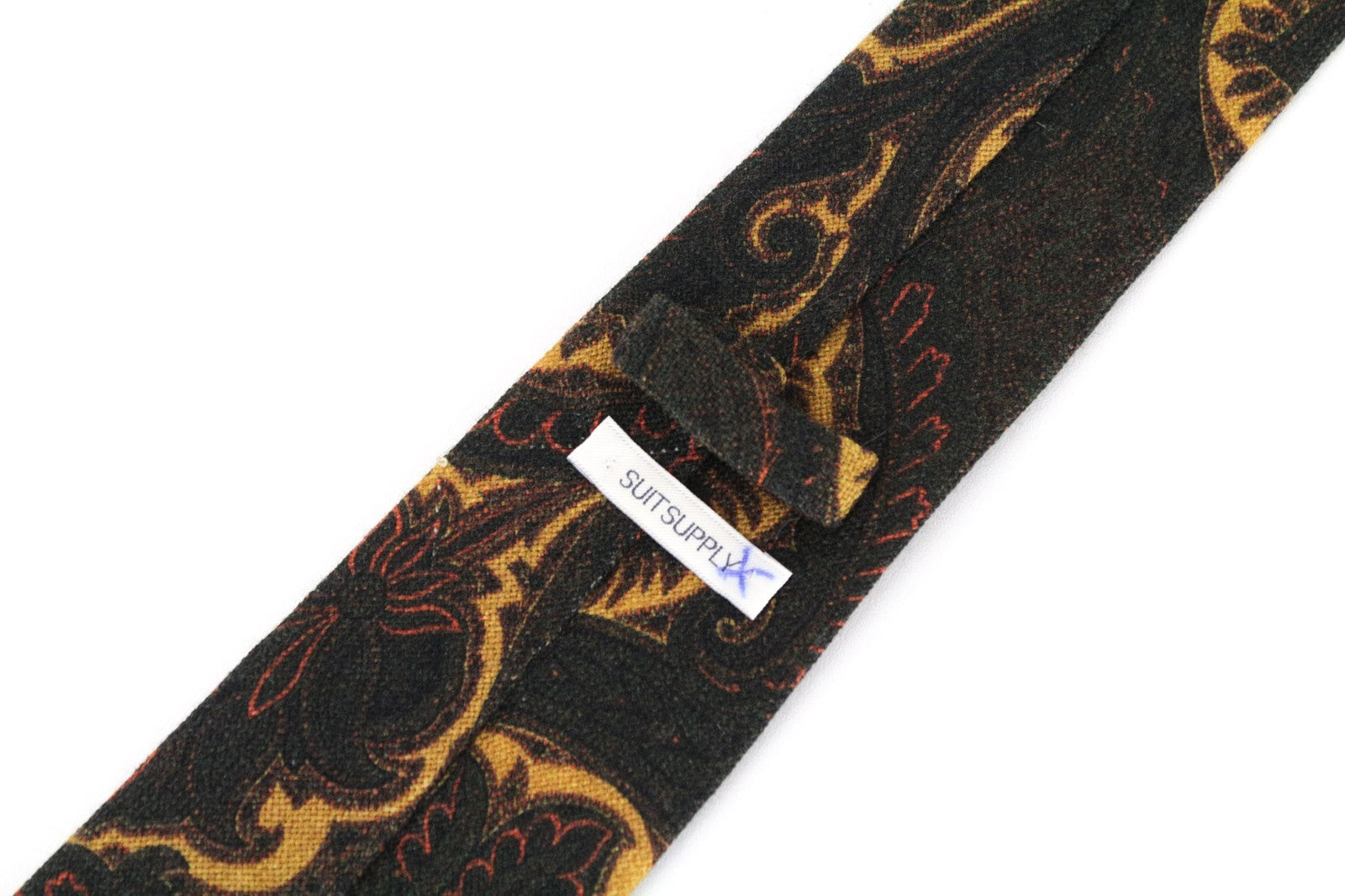 SUITSUPPLY Men Tie 150 x 8 cm Green Pointed-End Pure Wool Patterned Formal