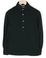 SUITSUPPLY Men T-Shirt 37/38/ 14 1/2/15 Green Extra Slim Pure Cotton Long Sleeve