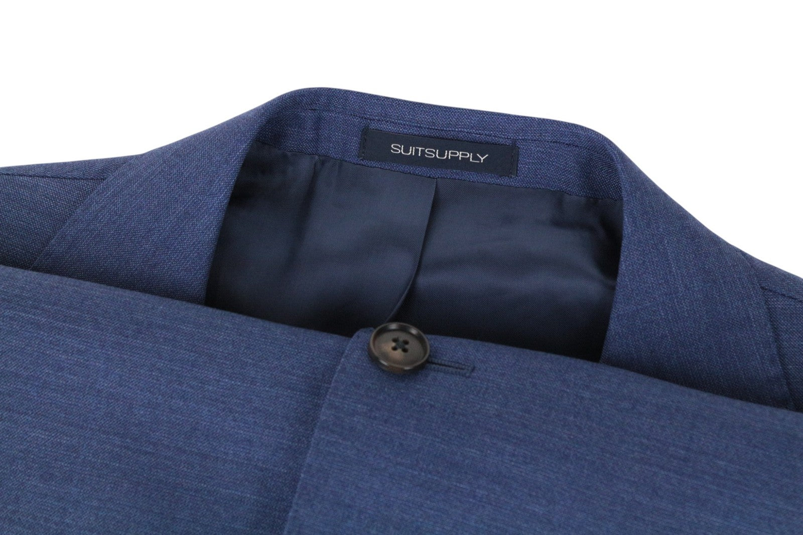 SUITSUPPLY Napoli Men Suit UK42R Single-Breasted Lined Blue Pure Wool 2 Piece