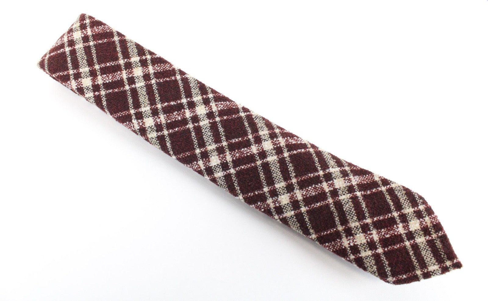 SUITSUPPLY Men Tie 150 x 8 cm Purple Wool Blend Pointed-End Checked Classic