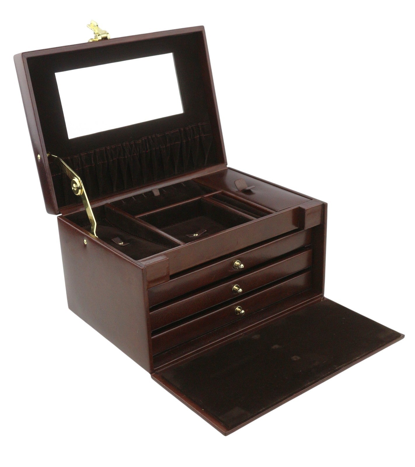 TIME RESISTANCE The Portrait Women Jewelry Box Brown Leather Vintage Look RRP285