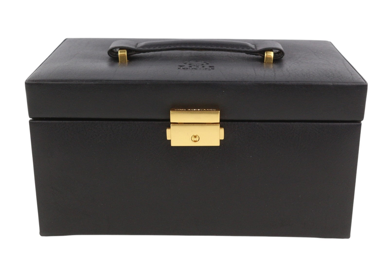 TIME RESISTANCE Beloved Women Jewelry Box Black Vachetta Leather Key Lock RRP200