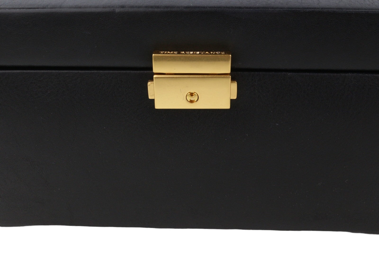 TIME RESISTANCE Beloved Women Jewelry Box Black Vachetta Leather Key Lock RRP200