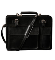 TIME RESISTANCE The Prophet Men Bag Black Vachetta Leather Briefcase RRP320
