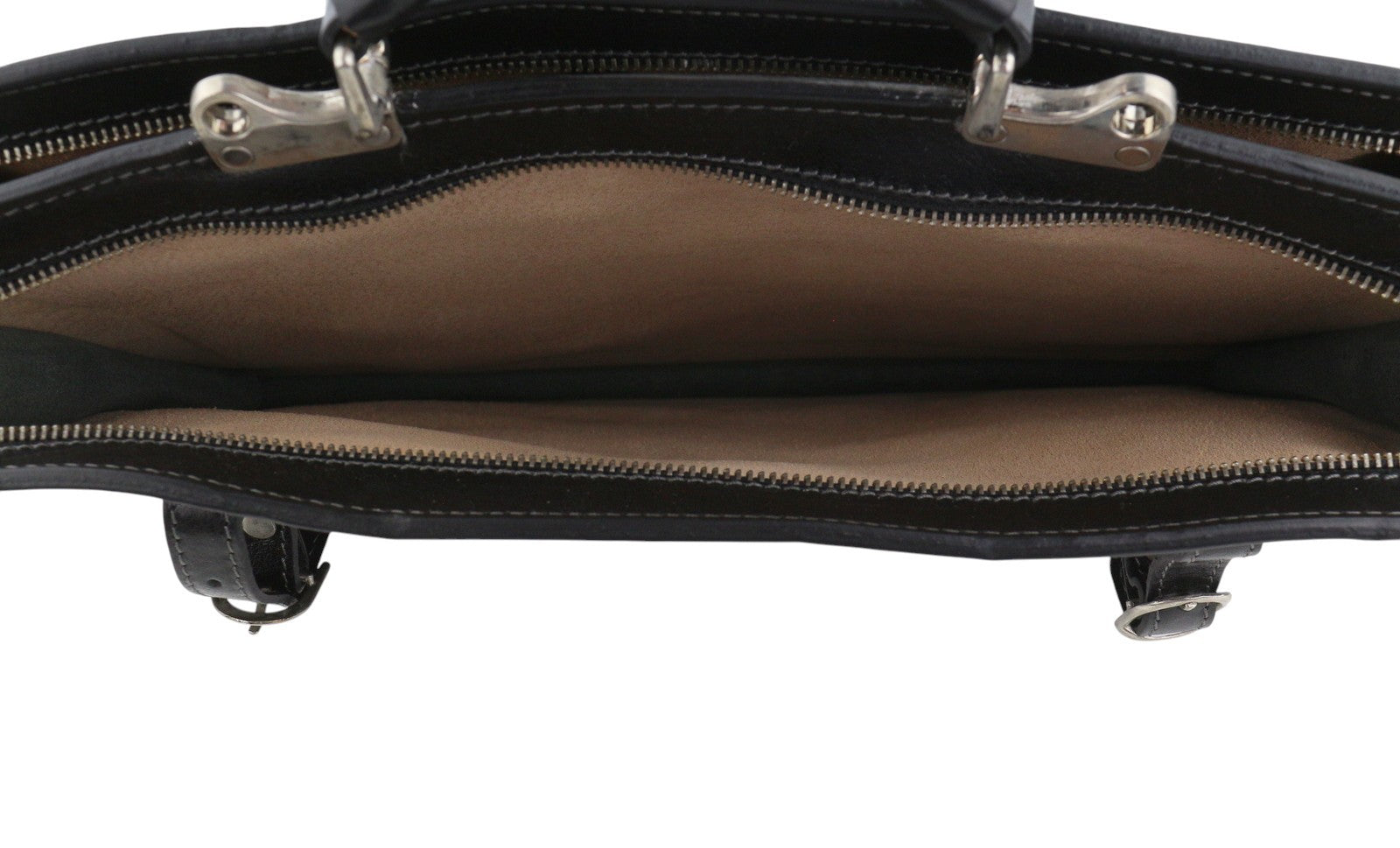 TIME RESISTANCE The Prophet Men Bag Black Vachetta Leather Briefcase RRP320