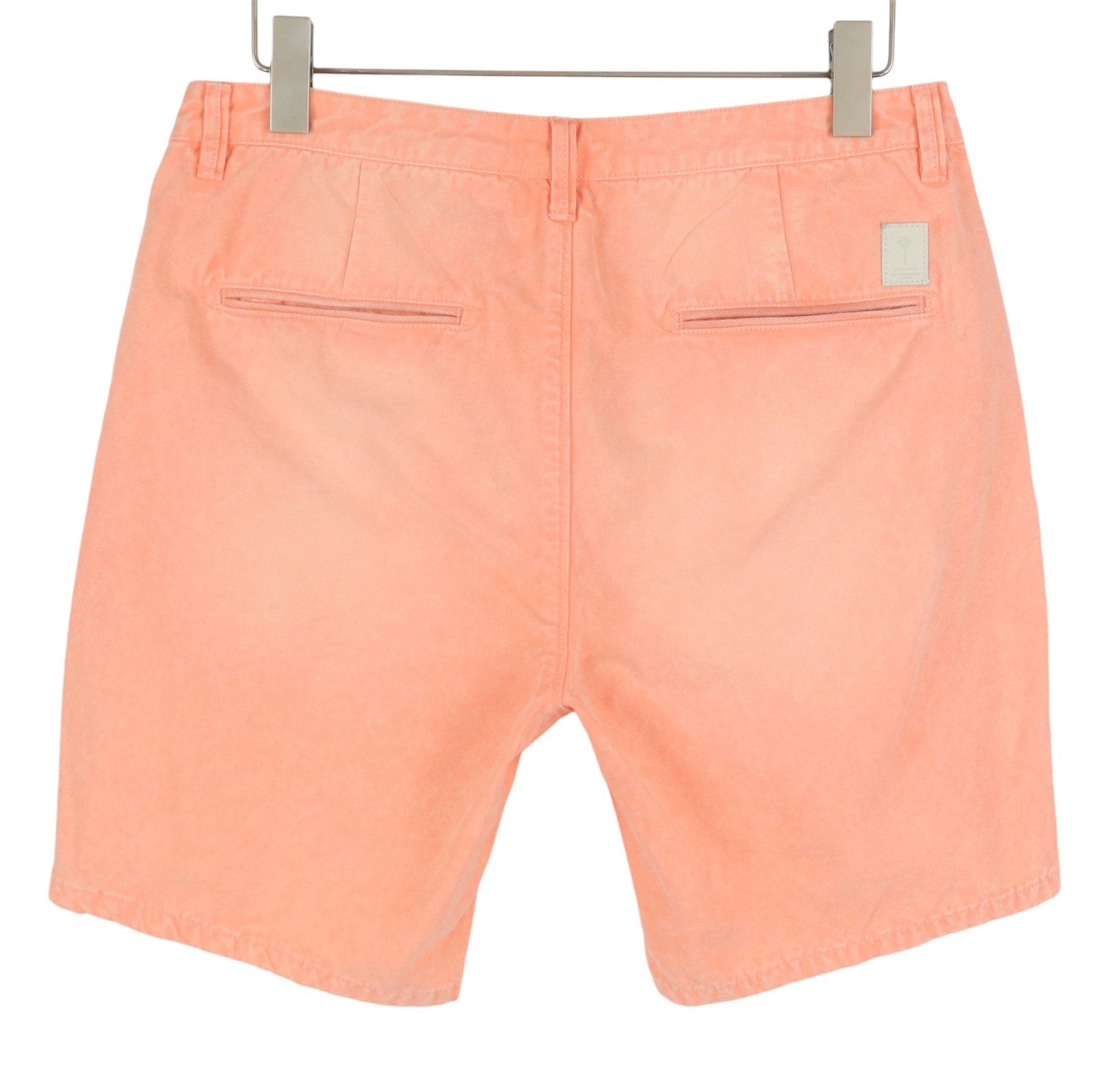 SCOTCH & SODA Men Shorts W33 Coral Pink Garment Dyed Faded Zip Chino