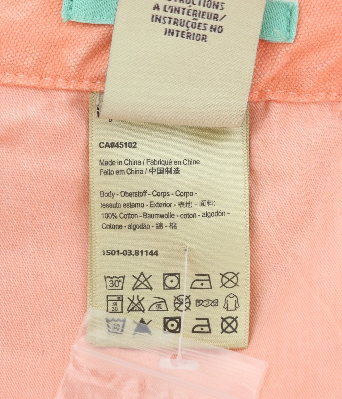 SCOTCH & SODA Men Shorts W33 Coral Pink Garment Dyed Faded Zip Chino