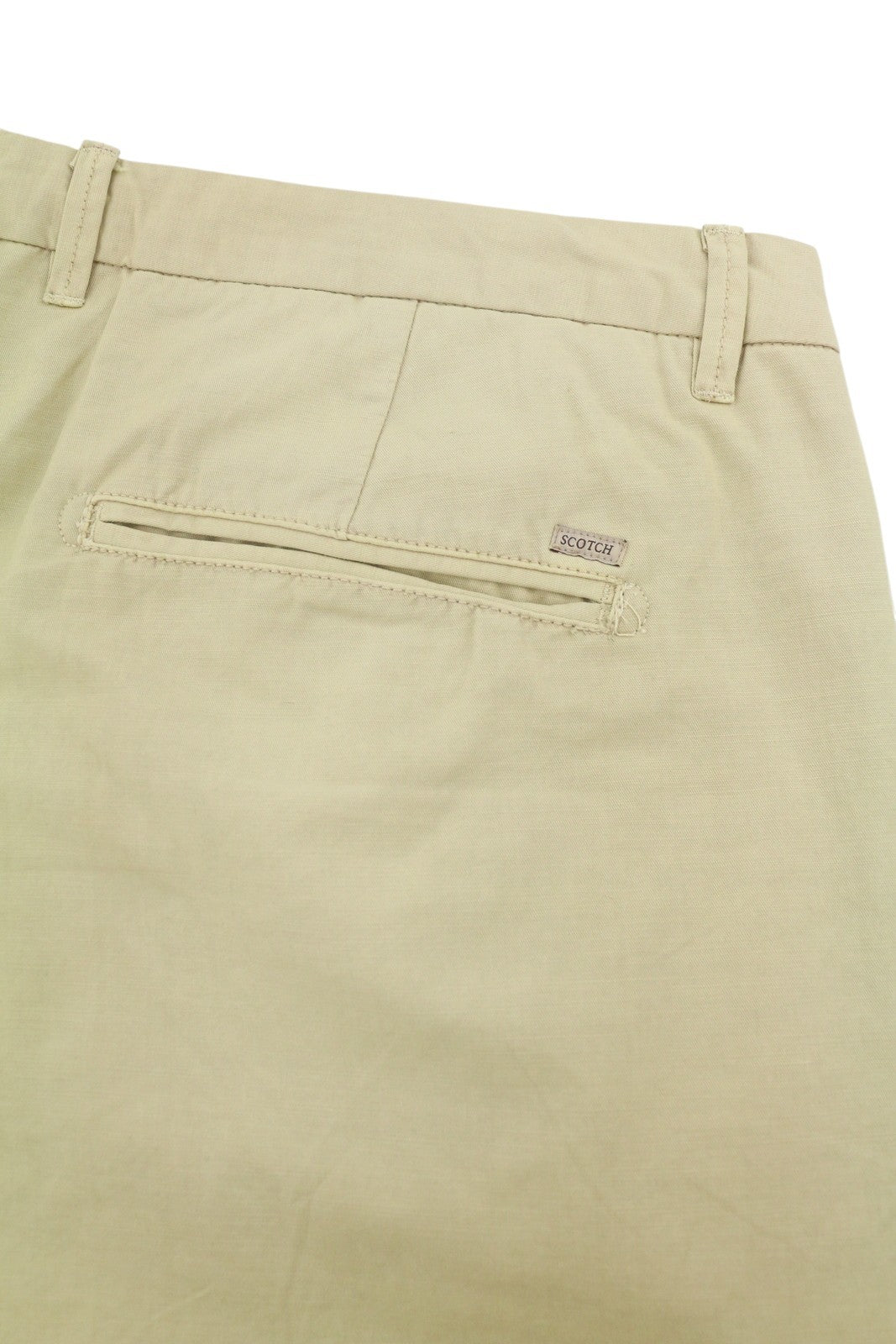 SCOTCH & SODA Men Shorts W38 Beige Garment Dyed Faded Turn Up Chino
